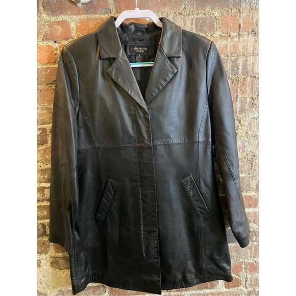 Croft & Barrow Black Lambskin Leather Full Zip Jacket Women’s Medium - Picture 1 of 12